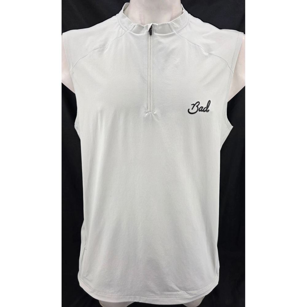 NEW Bad Birdie Bad Elements LW Vest Gray Mens XL Quarter Zip Lightweight Golf